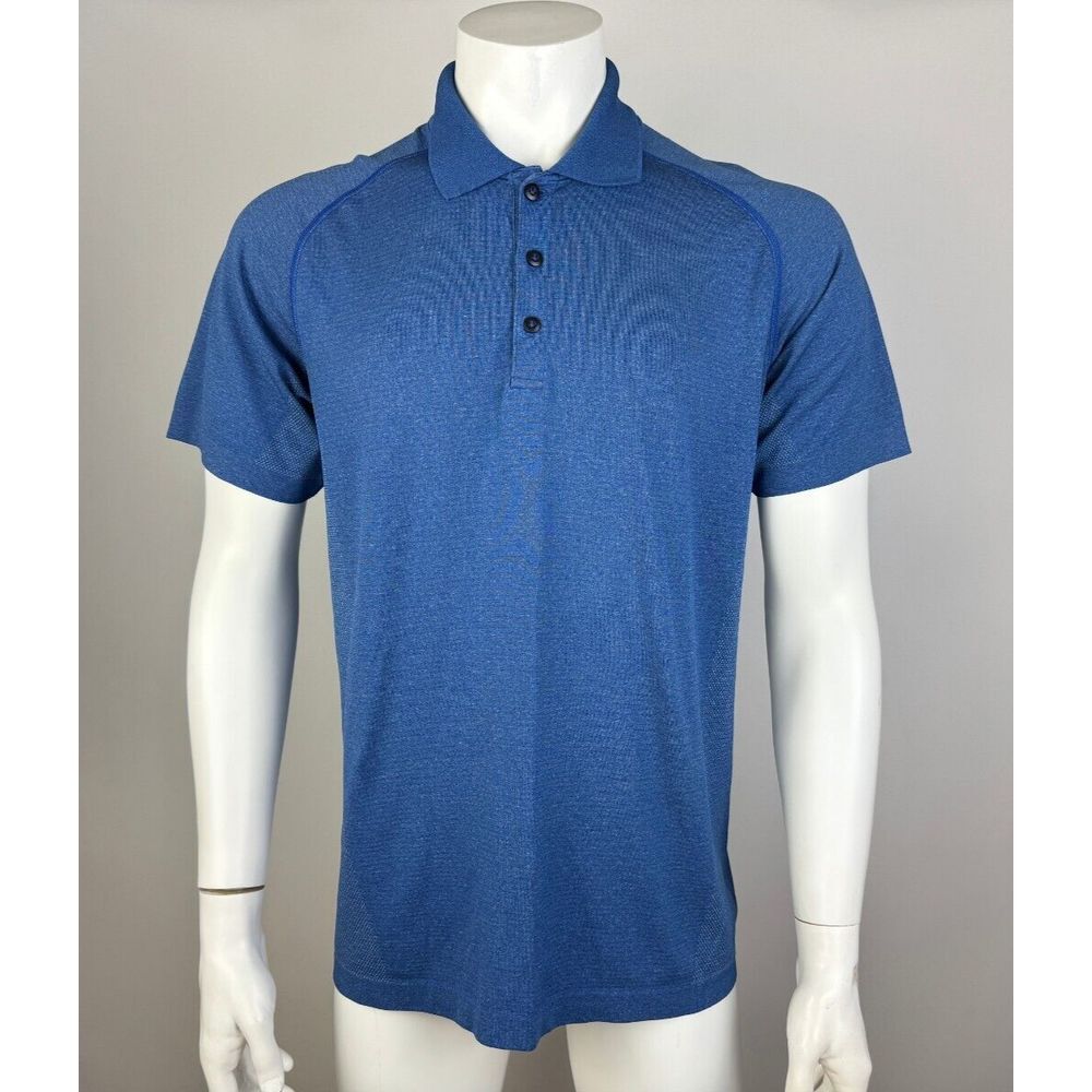 Lululemon Metal Vent Tech Polo Mens L‎ EUC Short Sleeve Collared Golf Gym Shirt